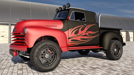 1951 Chevrolet - truck, flames, pickup, chevy