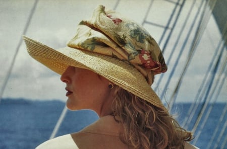 Sailing Hat  - wide screen, portrait, photo, hats, clothing, lady, photography, sailing, fashion