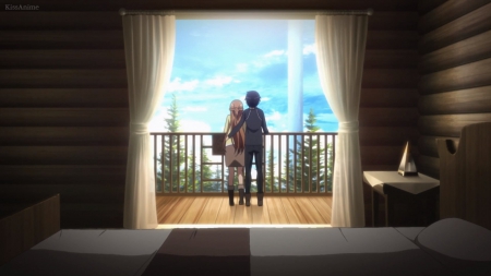 Home Sweet Home - pretty, female, romantic, scene, romance, curtain, yuuki, bed, door, sword art online, sao, nice, house, asuna, kazuto kirigaya, yuuki asuna, love, bedroom, cg, anime, kazuto, guy, home, boy, male, kirigaya, hd, kirito, kirigaya kazuto, anime couple, anime girl, girl, lovely, sweet, asuna yuuki, lover, couple