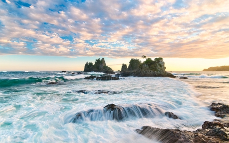 Sunrise on the Japanese Coast - beach, japan, nature, sunset