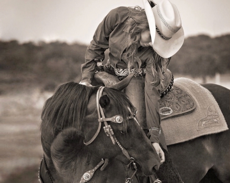 Good boy - friends, horse, hat, cowgirl