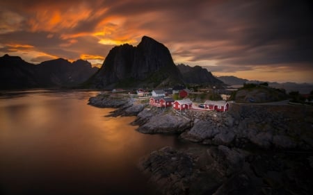 Sunset over Norway - nature, cityscapes, sky, sunset, landscapes