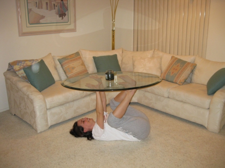 Glass-Top Coffee Table - female, people, woman, model