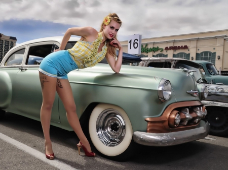 Chicks With Cars - woman, people, female, model