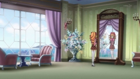 Home Sweet Home - nice, sacred seven, beauty, aiba, female, anime girl, curtain, home, pretty, reflection, window, orange hair, anime, cute, scene, ruri aiba, adorable, girl, long hair, lovely, living room, vase, chair, kawaii, mirror, beautiful, ruri, sweet, aiba ruri, dress, flower