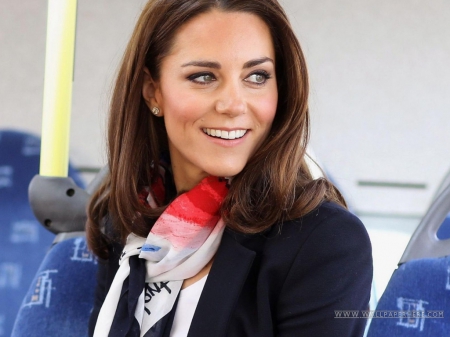 HRH Duchess of Cambridge - Royal Family, Brunette, scarf, dark jacket