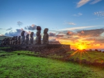 Sunrise At Ahu Tongariki, Easter Island