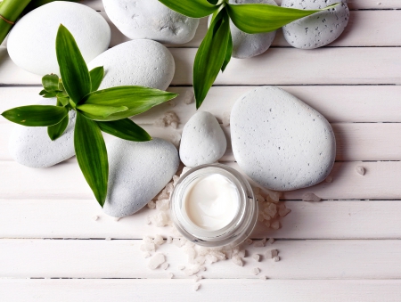 Spa - cream, salt, stones, spa, relax