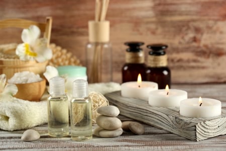 Spa - stone, oil, candle, salt, spa, relax