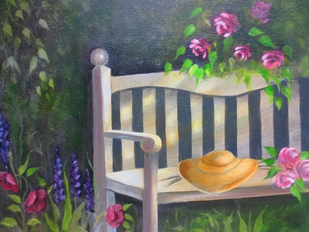 â™¥ - flowers, painting, pink, hat