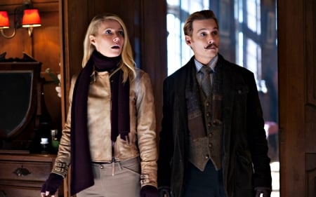 Mortdecai (2015) - actor, blonde, Johnny Depp, man, actress, fantasy, Mortdecai, woman, movie, couple, Gwyneth Paltrow