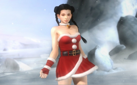 Dead or Alive for Christmas - game, winter, girl, dead or alive, christmas, santa, craciun, red, brunette