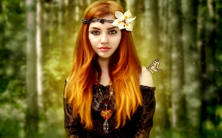 SPRING BEAUTY - beauty, butterfly, blonde, spring