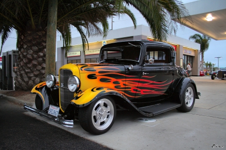 1932 Ford Coupe - ford, flames, street rod, hot rod