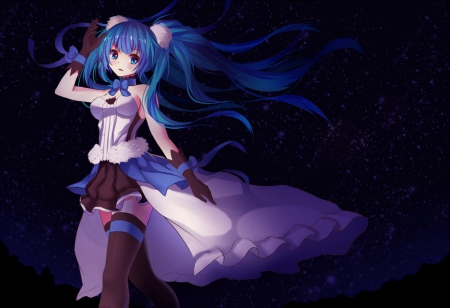 Black - pretty, anime, vocaloid, twin tail, kawaii, female, twintail, hatsune miku, long hair, dark, miku hatsune dress, blue hair, hd, nice, twin tails, anime girl, twintails, beautiful, girl, beauty, lovely, sweet, cg, black, miku, g, cute, aqua hair, adorable, hatsune, vocaloids