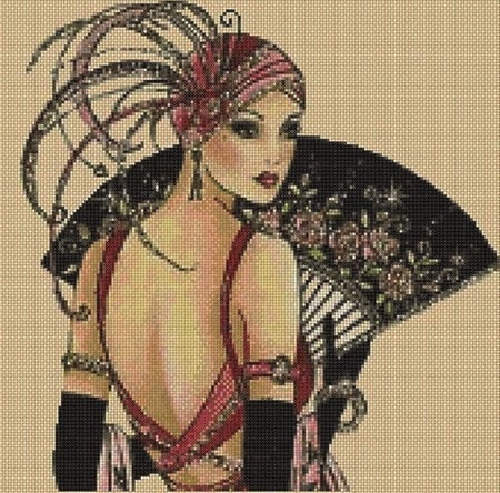 Retro Lady - Gobelin - gobelins, retro, fashion, beauty, handmade, art