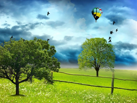 BEAUTIFUL DAY. - DAY, ART, BEAUTIFUL, NATURE, BALLOONS