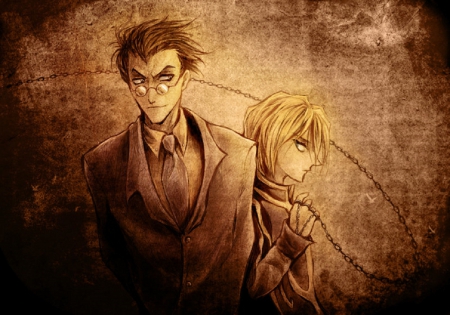 Leorio and Kurapika - Manga, Nen, 2011, Chains, Anime, Kurapika, Emitter, Leorio Paradinknight, Kurta Clan, Hunter X Hunter, Aura Types, Conjurer