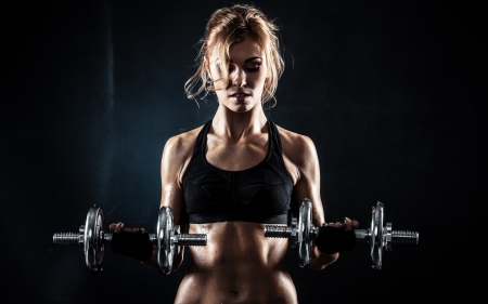 Fitness girl - gym, black, fitness, girl, woman