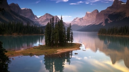 'Spirit Island'..... - islands, trees, nature, lakes