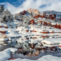 Winter Arrives in Oak Creek Canyon, Arizona