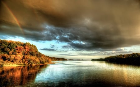 river rainbow - fun, river, nature, rainbow, cool