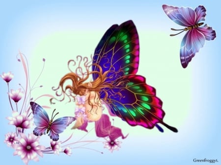 FAIRY FANTASY - creation, fairy, abstract, butterflies