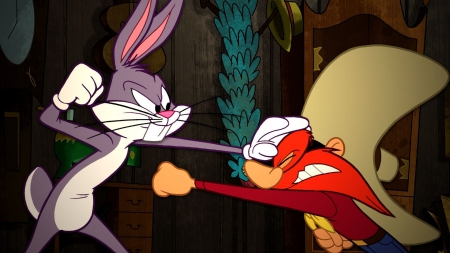 bugs bunny and yosemite sam - sam, yosemite, bunny, bugs