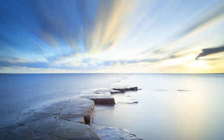 Beautiful Sky - clouds, oceans, water, nature, blue, beautiful, sea, sky