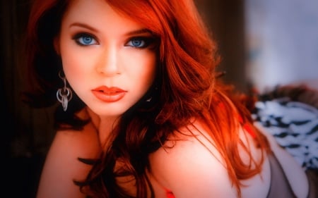 Blu-Eyed Redhead - women, fun, female, fashion, models, girls, cowgirls, style, redhead