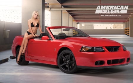 Nice Convertible - babe, sexy, red, ford