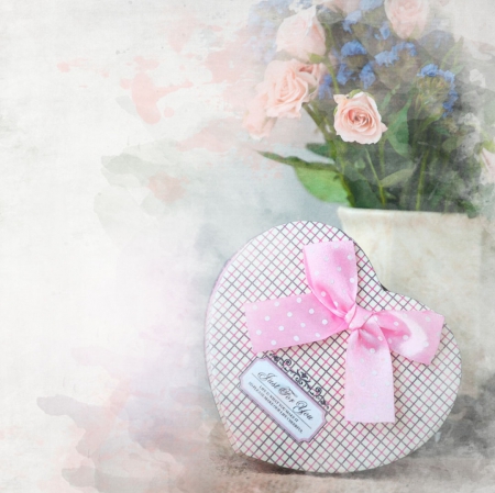 â™¥ - flowers, gift, love, pink