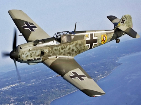 messerschmitt bf-109e - messerschmitt, plane, german, military