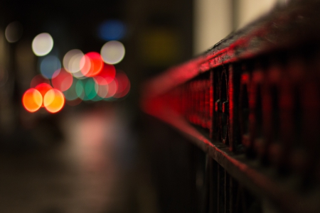 Bokeh - bokeh, colors, fence, lights