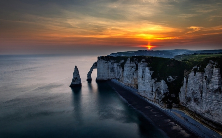 Ocean Sunset - sunsets, nature, oceans, sky