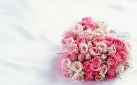 Pink Bouquet - flowers, bouquet, roses, pink