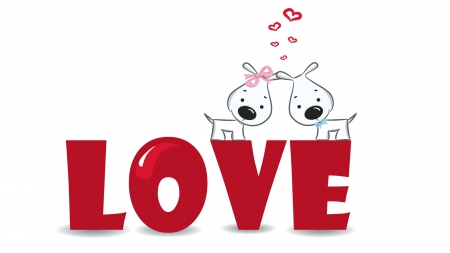 Puppy L♥ve II - pets, whimsical, pair, romance, puppies, love, pups, dogs, Valentines Day, cute, hearts