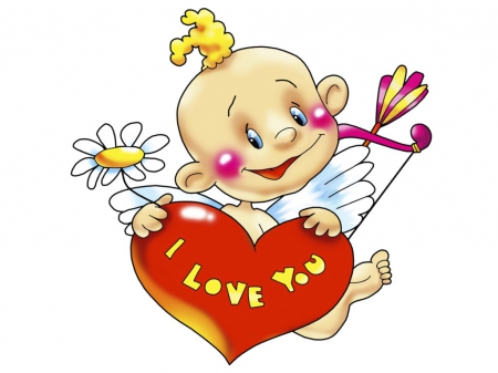 BABY CUPID - BABY, ARROW, BOW, HEARTS, LOVE, RED