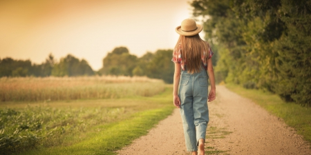 Country Girl - coveralls, hat, cowgirl, country