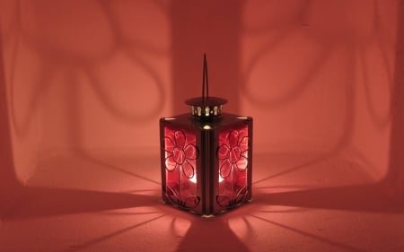 Lantern - lantern, pink, red, light, valentine