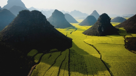 green field - nature, fun, cool, mountains, field