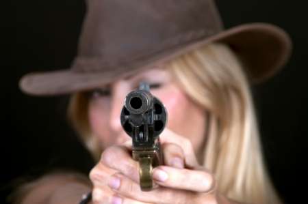 I Was Only Joking - hat, pistol, blonde, cowgirl