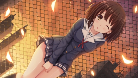 Katou Megumi - girl, game, anime, uniform, seifuku, cute, cg