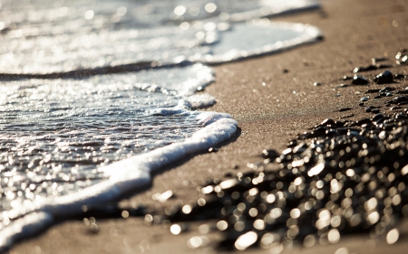 Waves - nature, bokeh, beach, ocean waves, sea