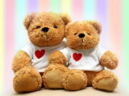 Cuddly love - toys, cute, Teddy bears, hearts