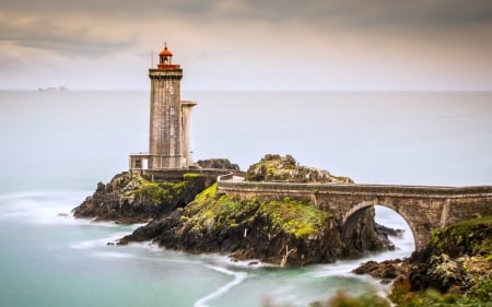 Lighthouse at Brittany, France - France, Lighthouse, Architecture, Bridge