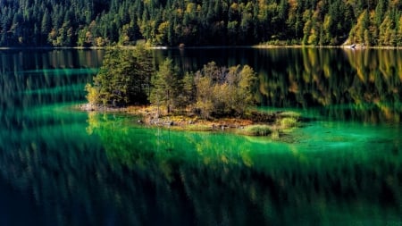 Amazing Mountains Lake - nature, lake, reflectin, forest, landscape