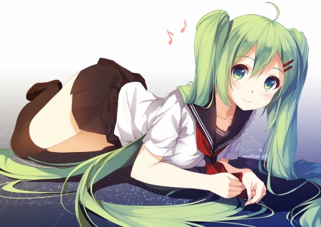 Miku - pretty, vocaloid, miku, school, cute, uniform