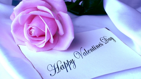 Happy Valentine - paper, love, rose, pink