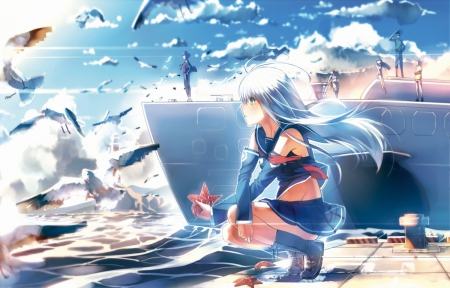 Iona - girl, blue, anime, iona, ars nova